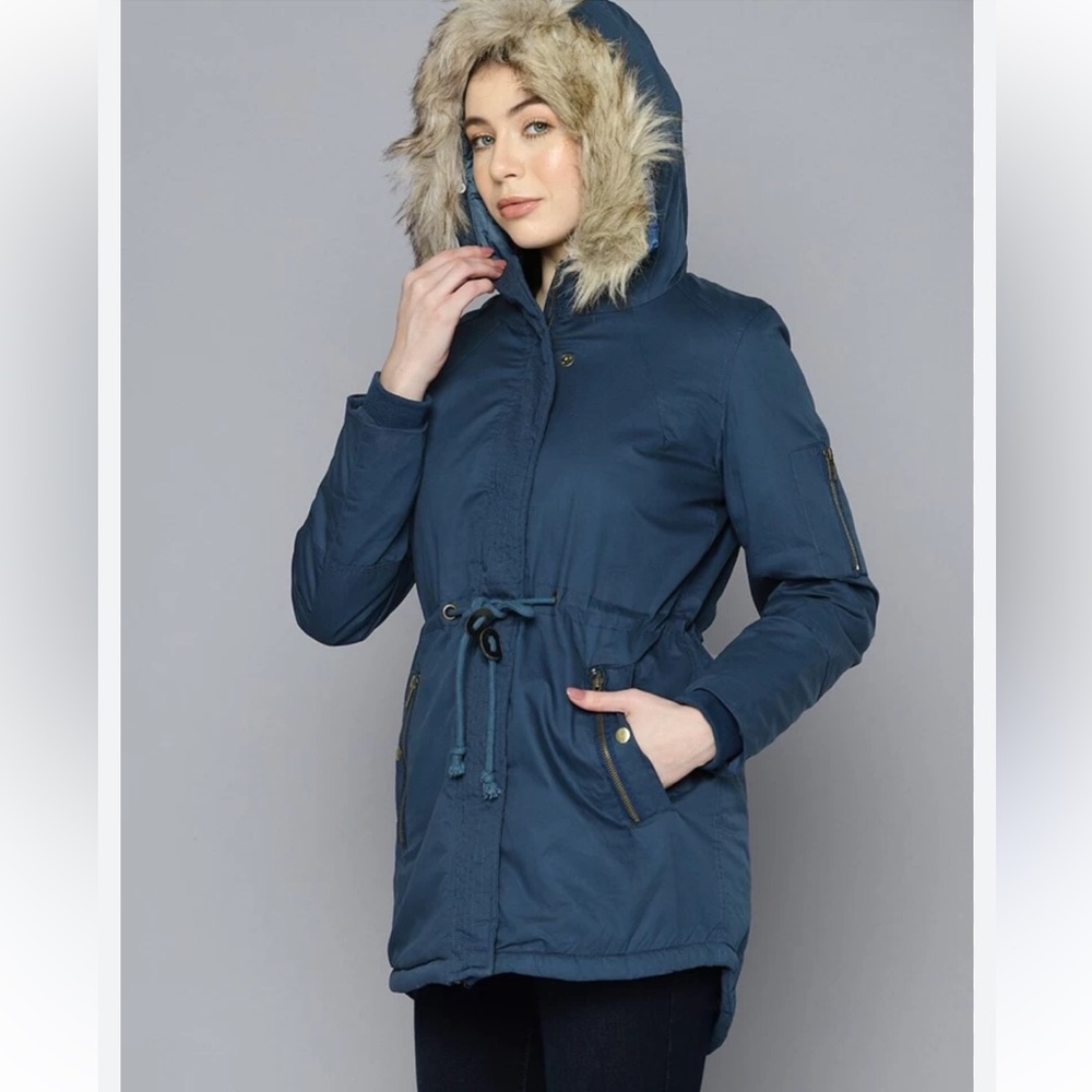 Copper Key‎ Blue Hooded Jacket. Size M